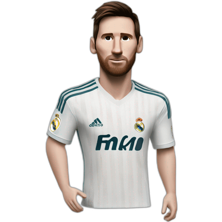 Messi wearing Real Madrid shirt emoji