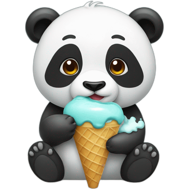 Panda eating ice cream emoji