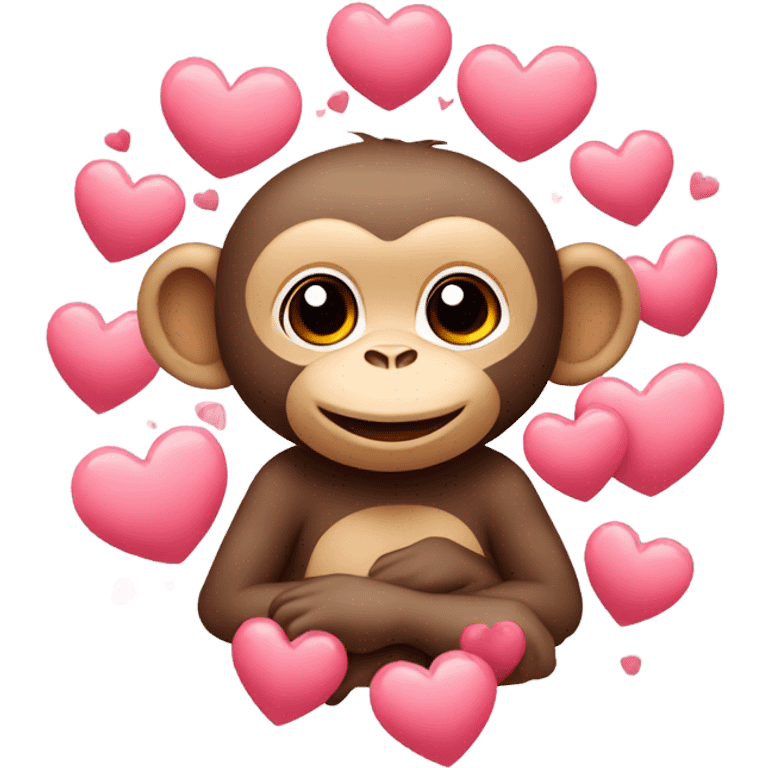 monkey with hearts  emoji