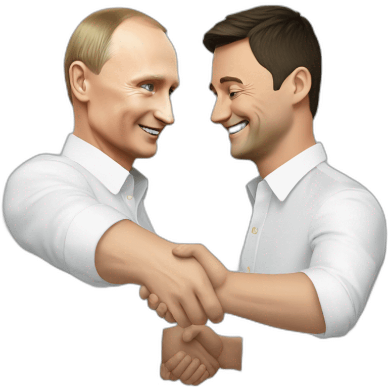 Putin and Zelensky shake hands with each other (handshake of Zelensky and Putin emoji