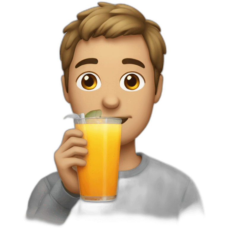 Guy drinking juice emoji