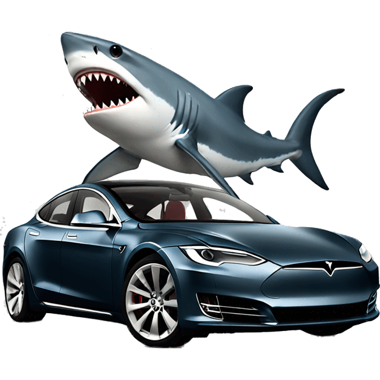 Shark in a Tesla emoji