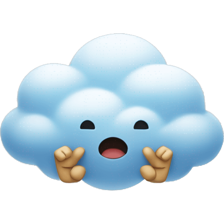 a cloud with arms flexed emoji