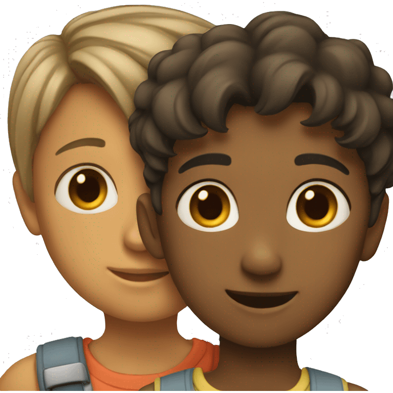 A girl and boy setting close emoji