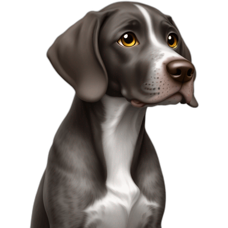 Salt and pepper German short haired pointer puppy emoji