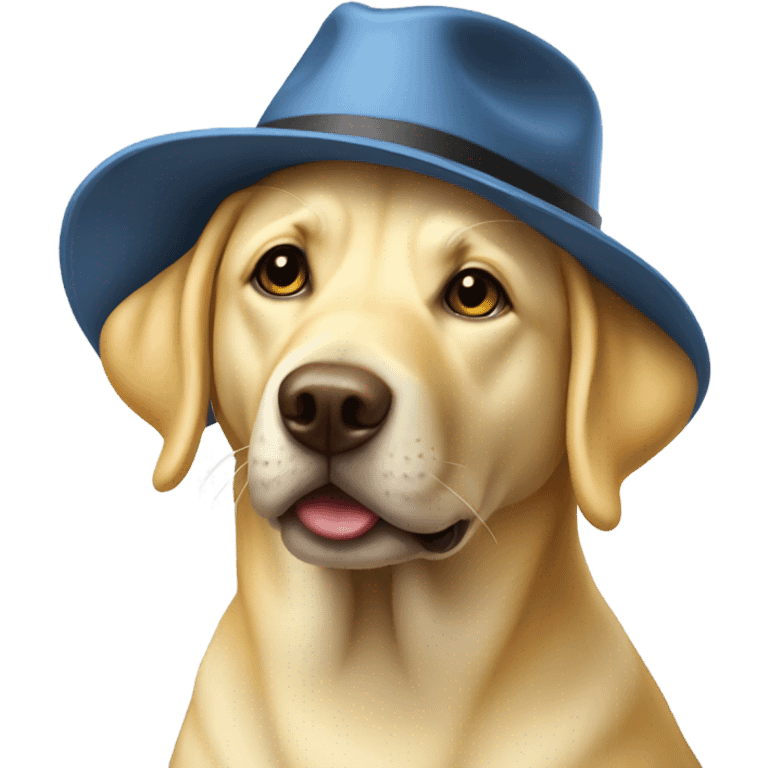 yellow lab dog wearing a hat emoji