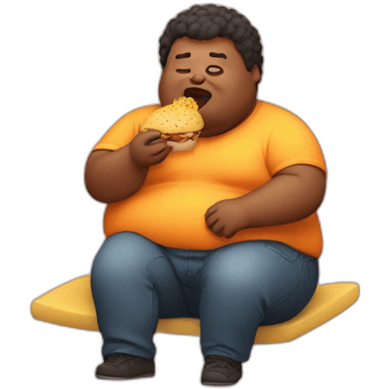 fat person eating emoji