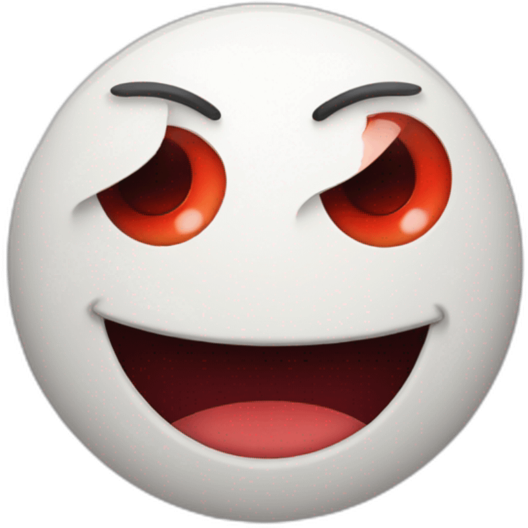 A circle face emoji with bloodshot eyes and smiling lips emoji