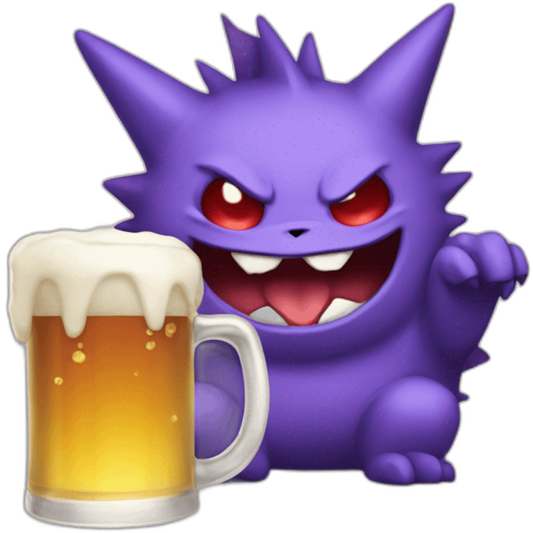 Gengar with beer emoji