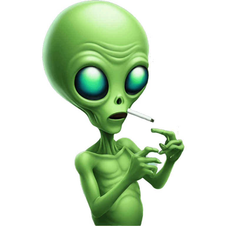 Alien smoking weed emoji