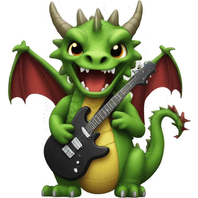 a dragon as a metal music fan emoji