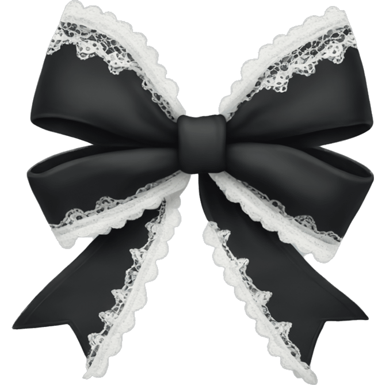 black bow emoji with white lace emoji