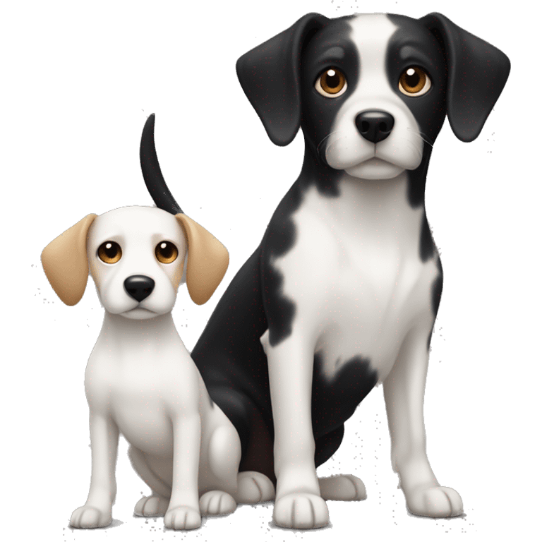 small black dog and small white dog with light brown spots  emoji