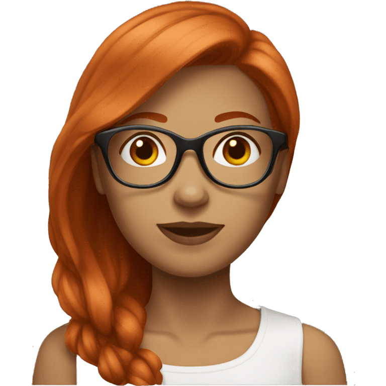 female redhead medium cut glasses emoji