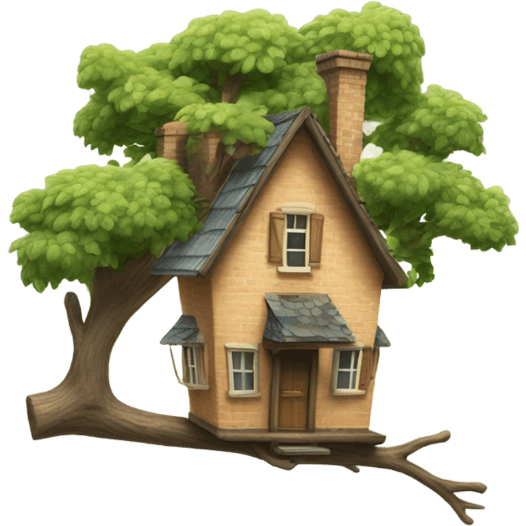 a house on a branch, with the letters EV emoji