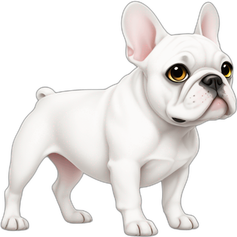 white frenchie bulldog with black dot on eye emoji