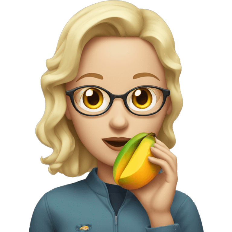 Jayne west eating mango  emoji