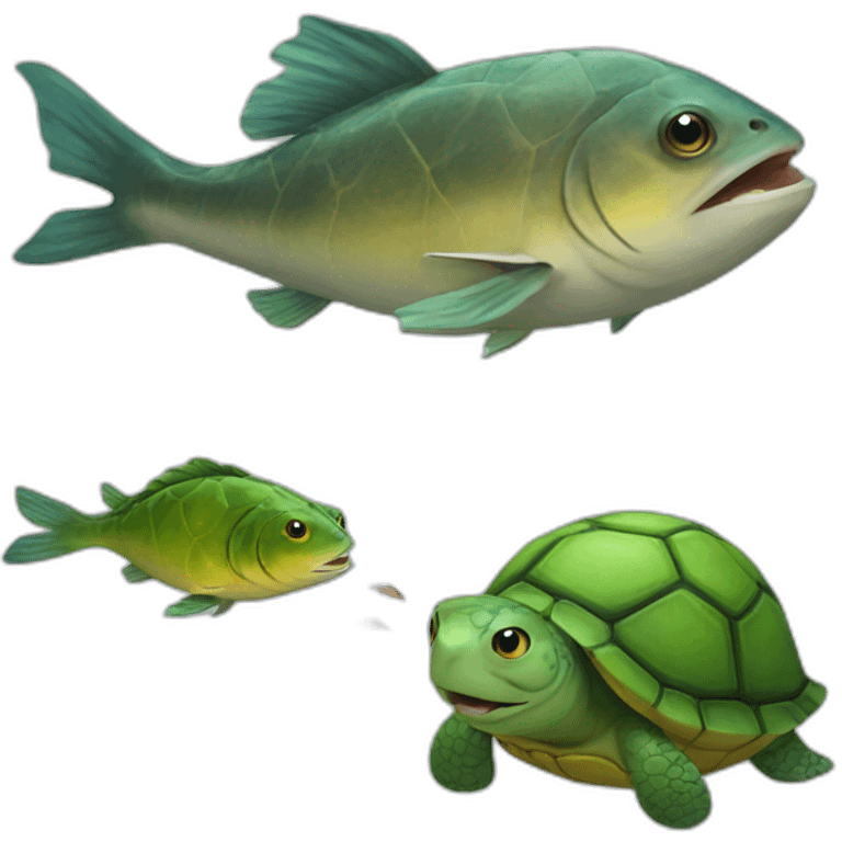 fish eats turtle emoji