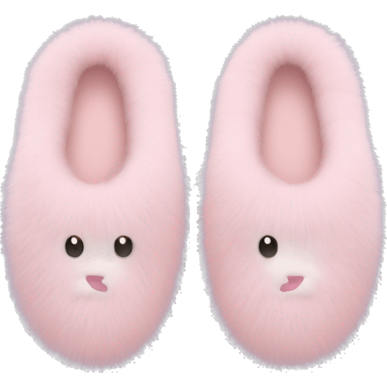 Pastel pink fur slippers emoji