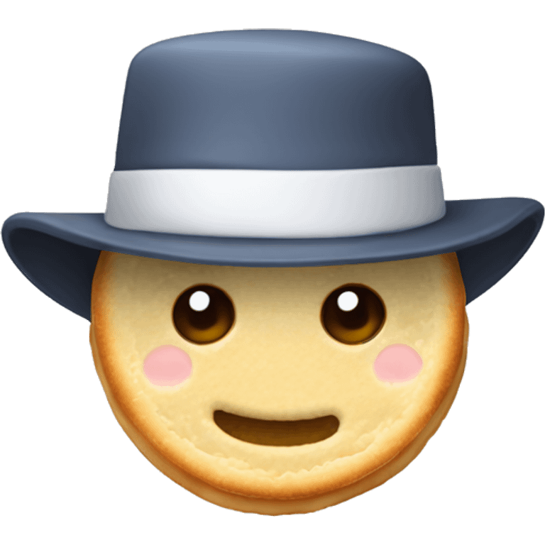 Crumpet with a hat on  emoji