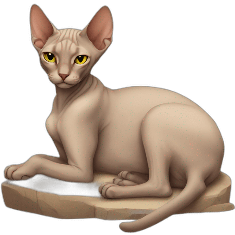 sphinx cat sleeping full body emoji