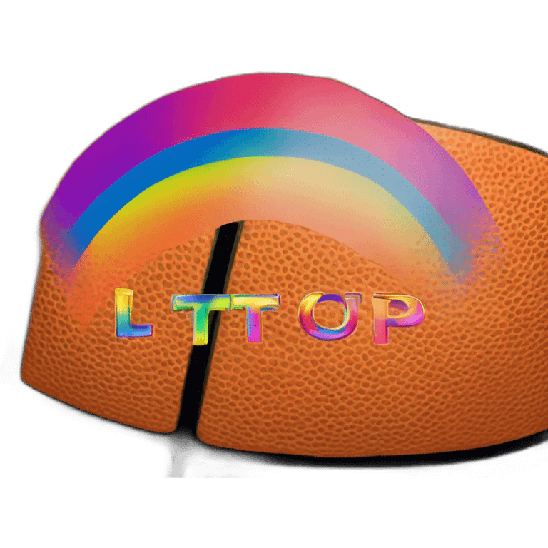 Raimbow basketball whith text 'lgbtqia++' written on it emoji