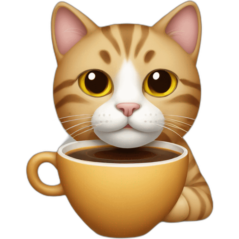 Cat with coffee  emoji