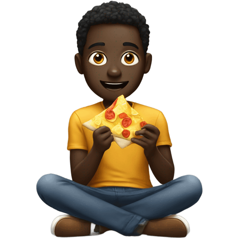 Dark skinned boy enjoying nachos emoji