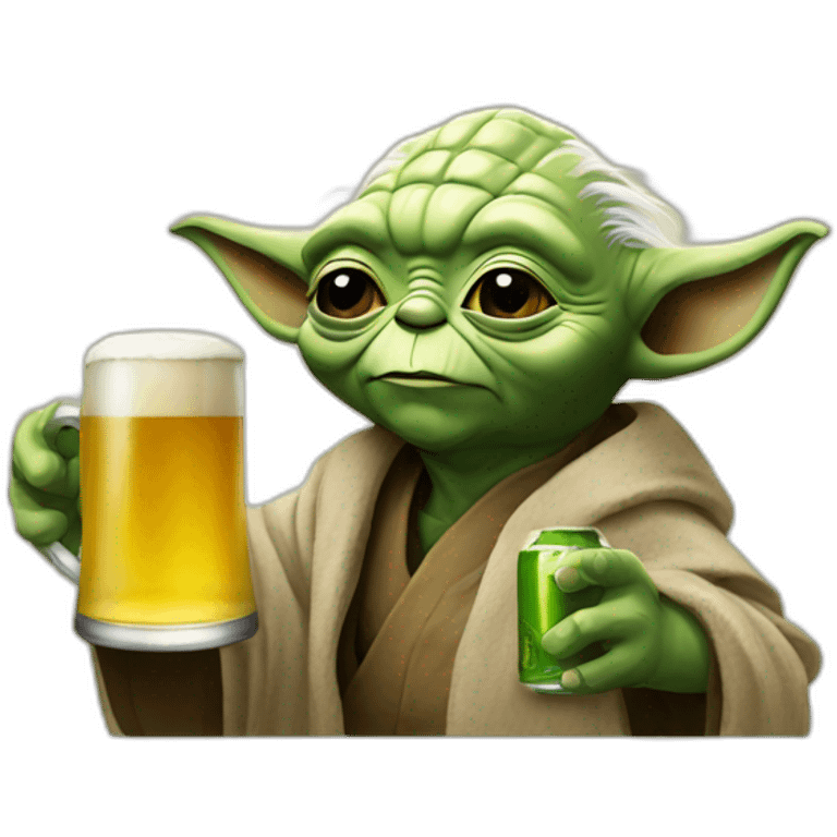 Yoda drinking a beer   emoji