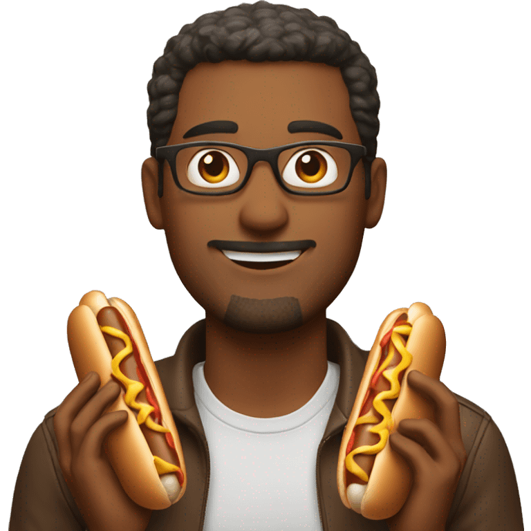 Guy with a hot dog emoji