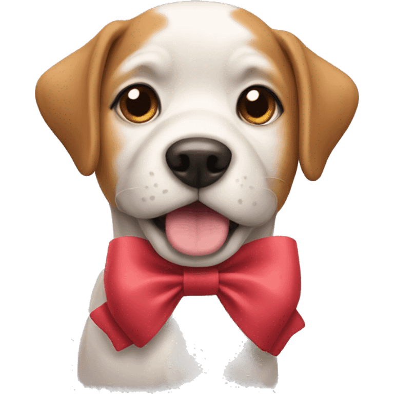 A dog with a bow emoji