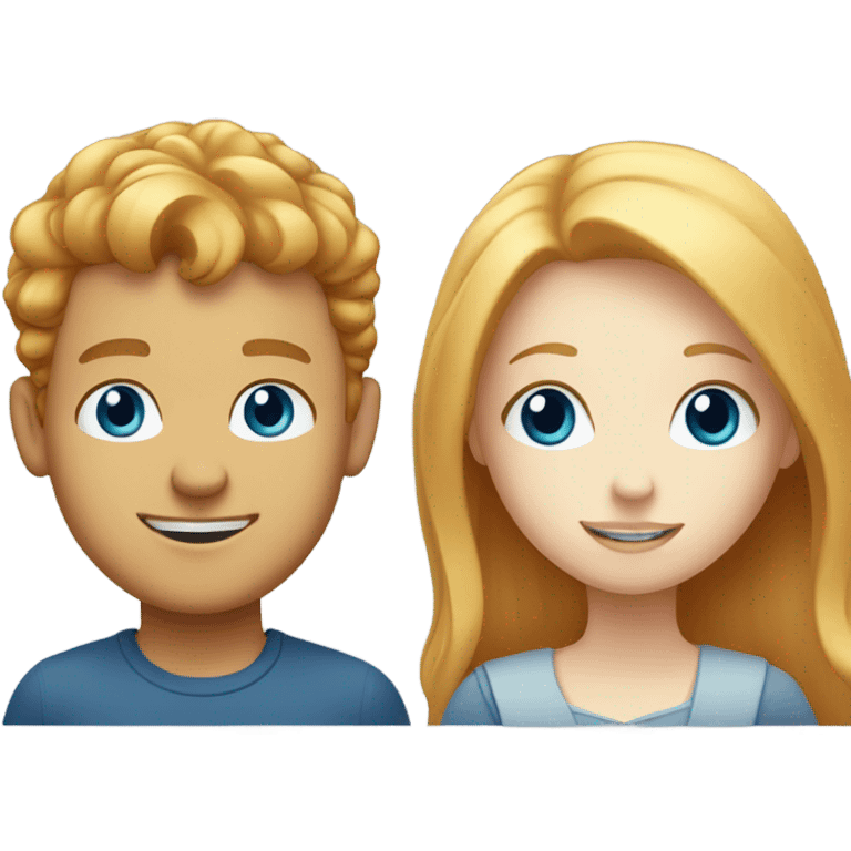 pale ginger boy and blue eyed blonde girl emoji