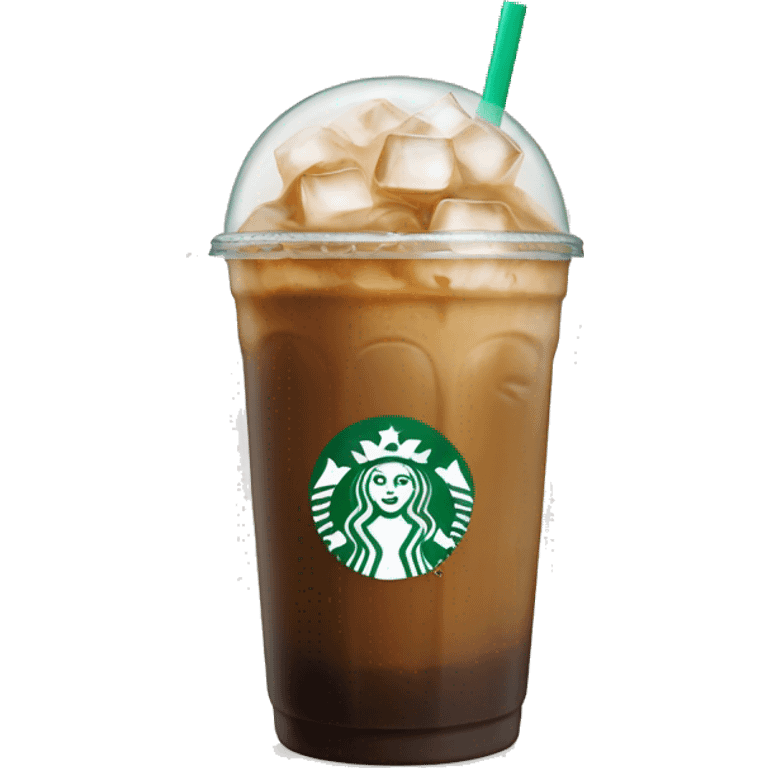 Starbuck ice coffee with ice cubes emoji