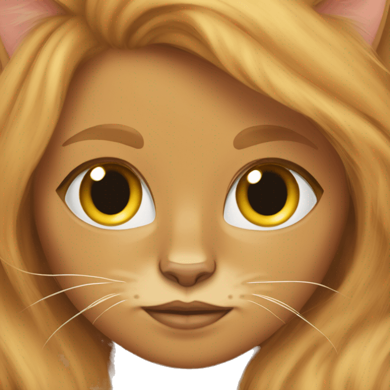 Persian Orange cat with a woman bronde hair emoji