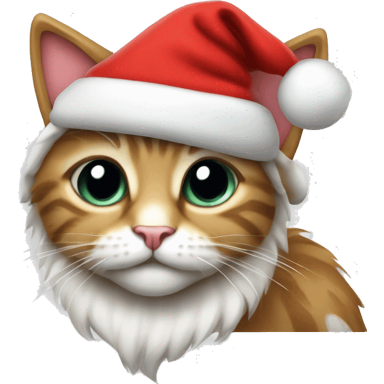 Christmas kitty with Santa hat  emoji