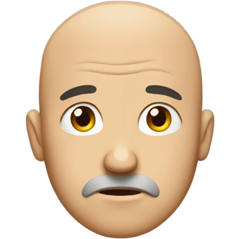 Concerned, bald man emoji