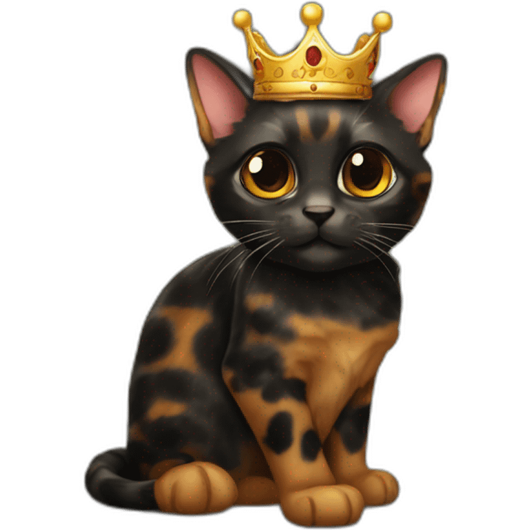 Cat tortoiseshell Black crown emoji