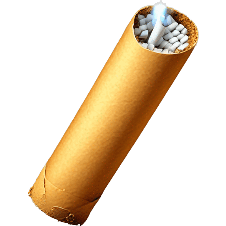 rolled cigarette with a glowing tip, featuring tan paper and a tapered cylindrical shape emoji