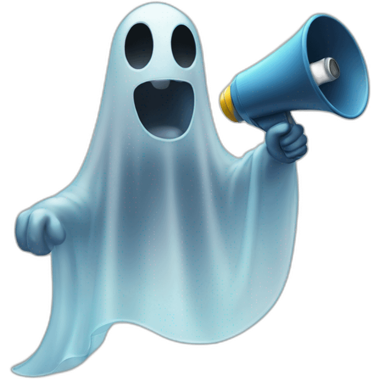 translucent ghost with megaphone emoji