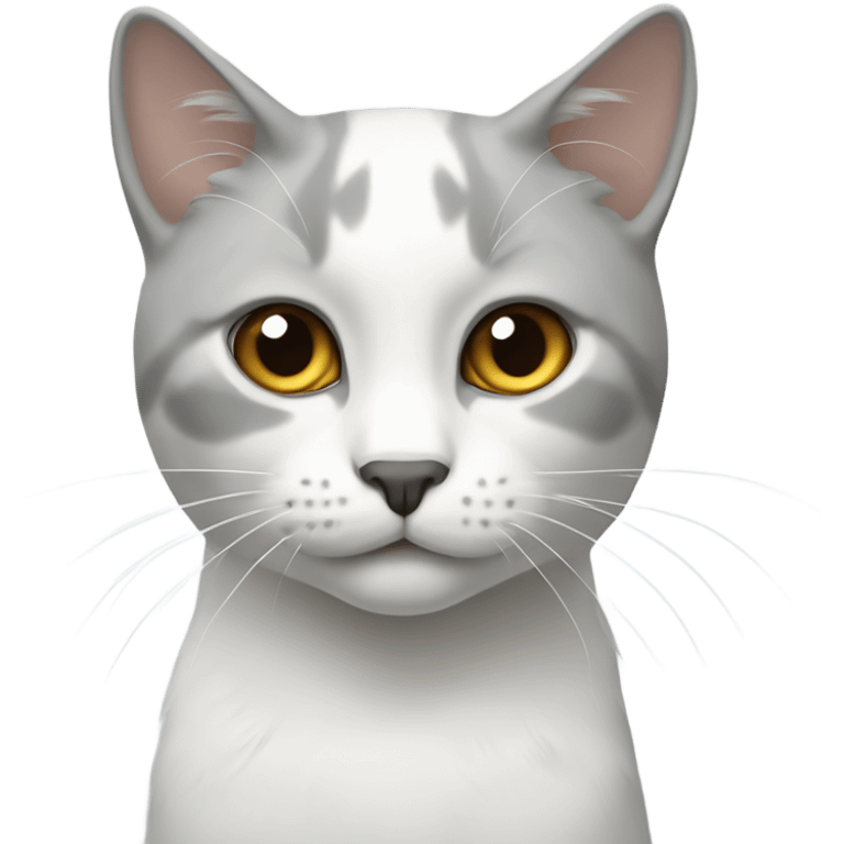 gato blanco y gris emoji