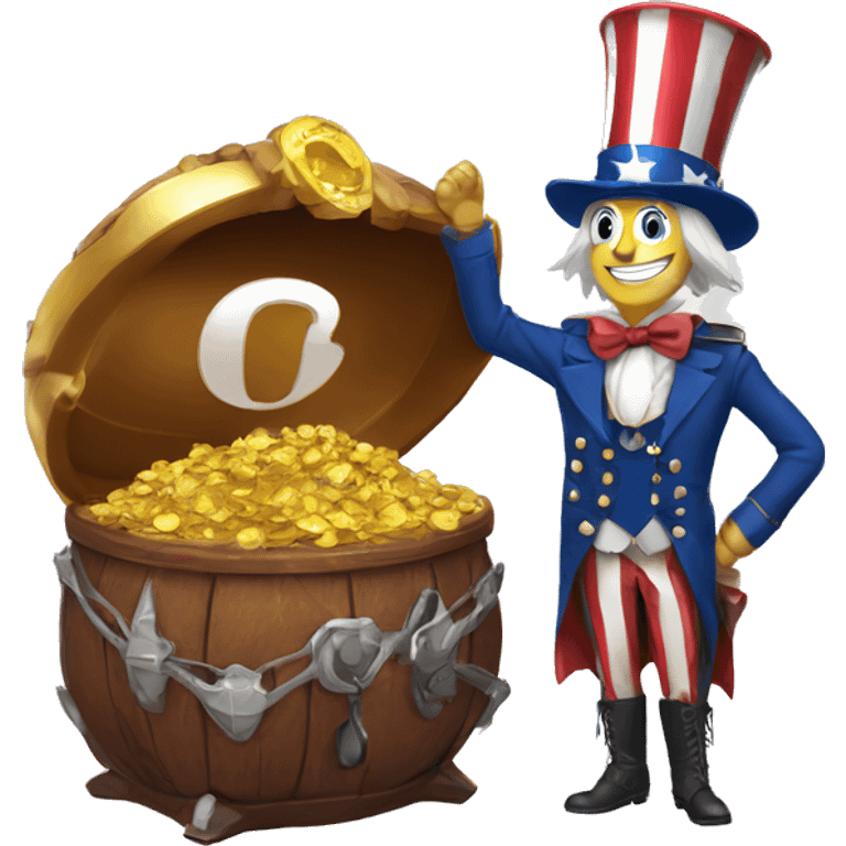 Uncle Sam and chestnut with treasures emoji