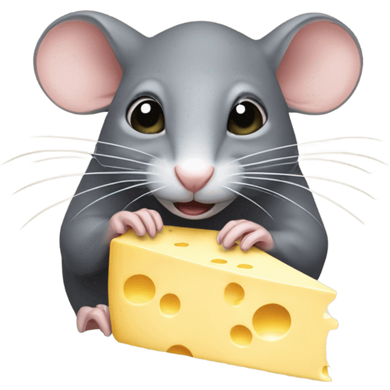 rat eating cheese emoji