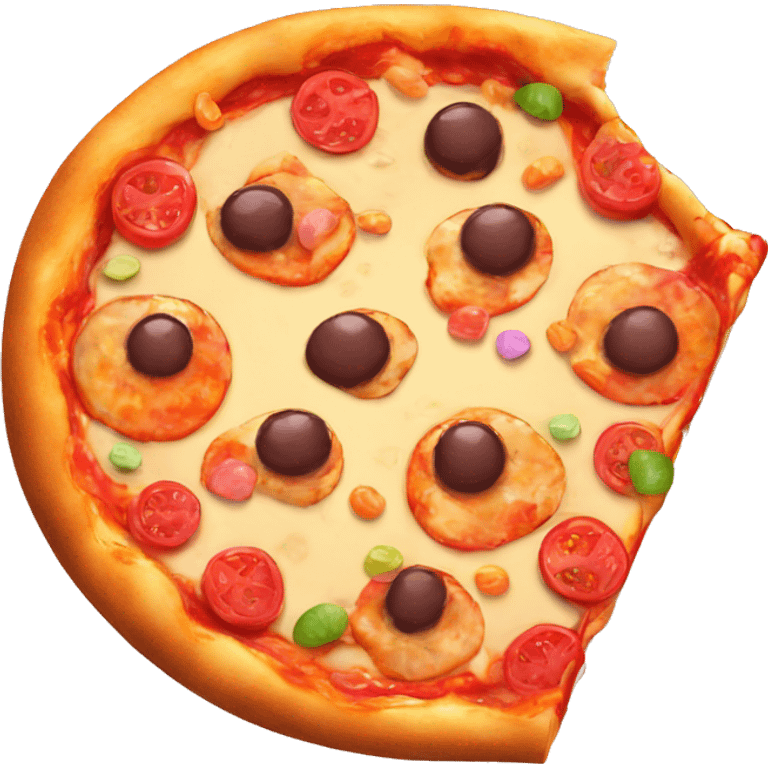 Sweet pizza with candies emoji