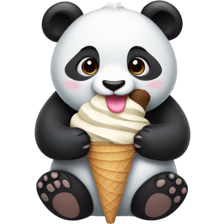 Panda eating ice cream emoji