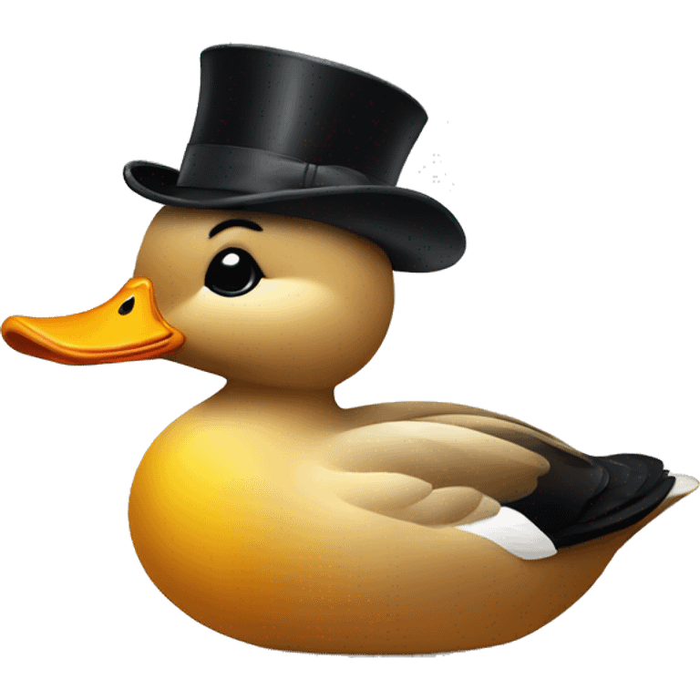 Duck with black bow emoji