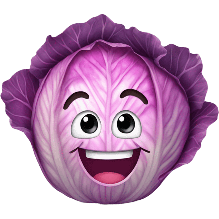 pink cabbage with happy face emoji