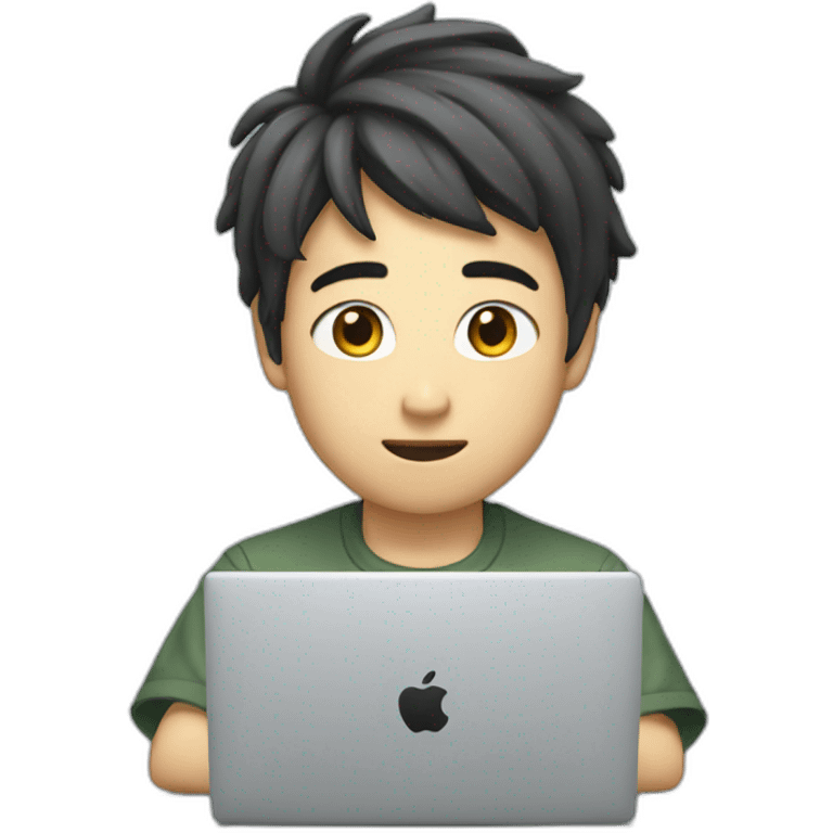 shinji with mac laptop emoji