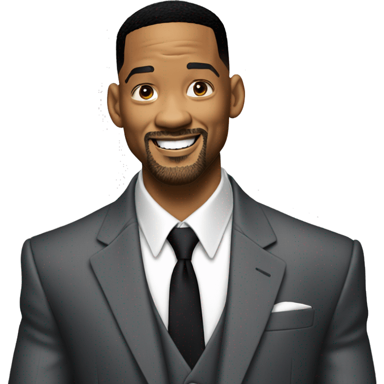 Will smith posing with a suit emoji