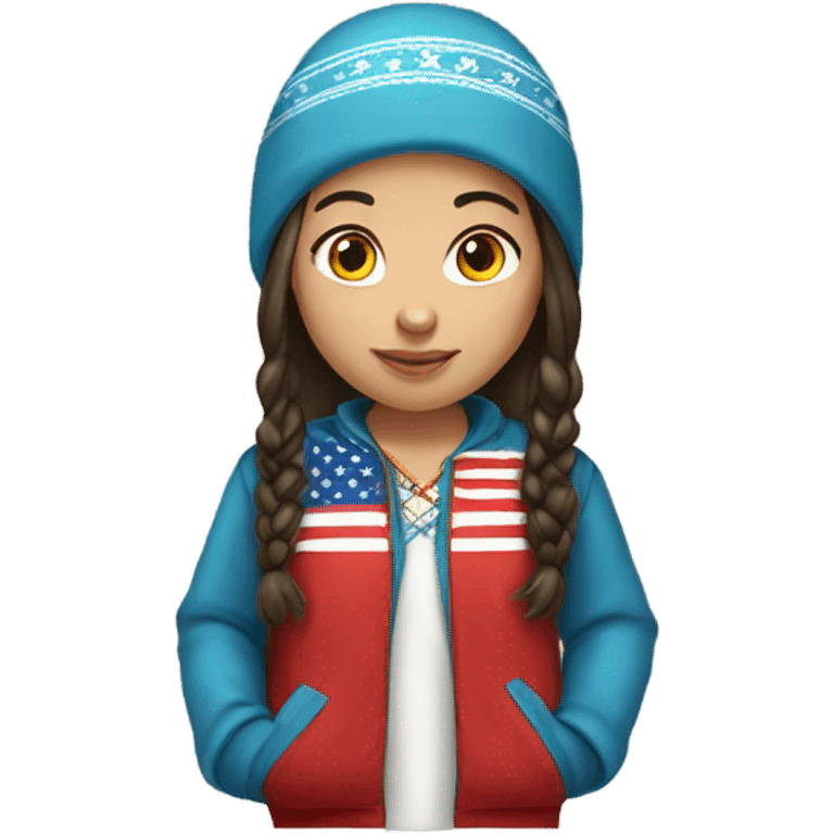 Kazakh girl wearing American clothes emoji