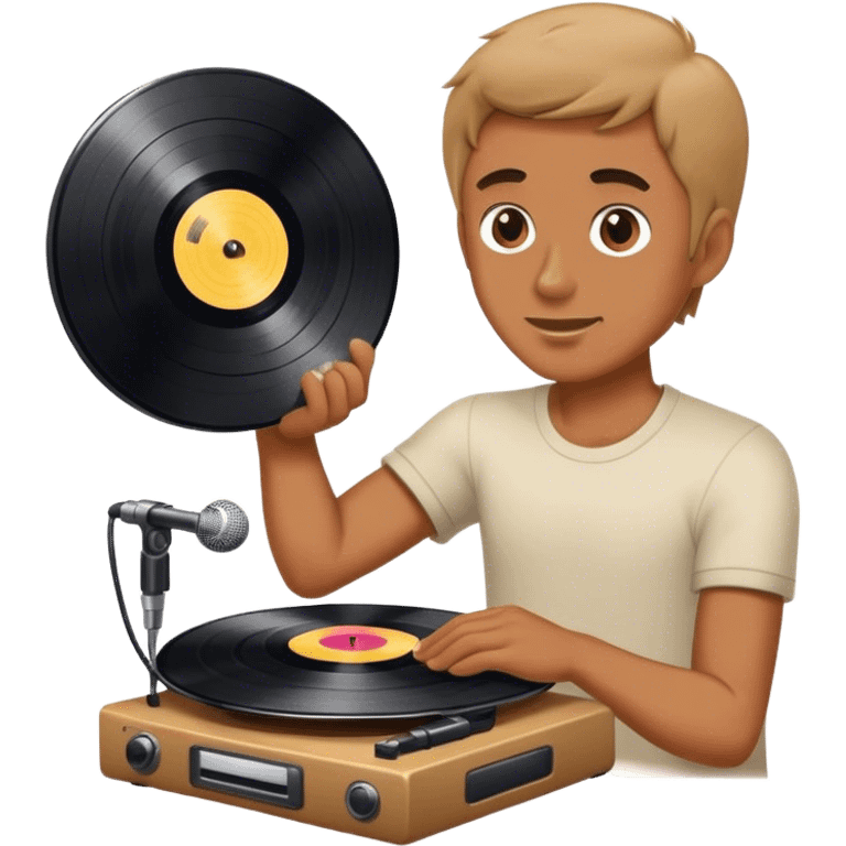 Man playing records emoji